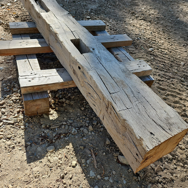 72"L x 7" x 7" old oak hand hewn Wood Beam Mantel (A111)