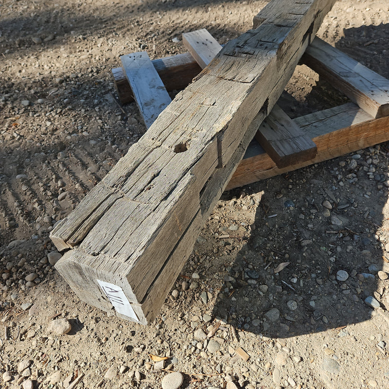 72"L x 7" x 7" old oak hand hewn Wood Beam Mantel (A111)