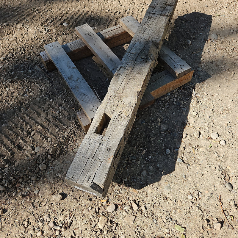 72"L x 7" x 7" old oak hand hewn Wood Beam Mantel (A111)