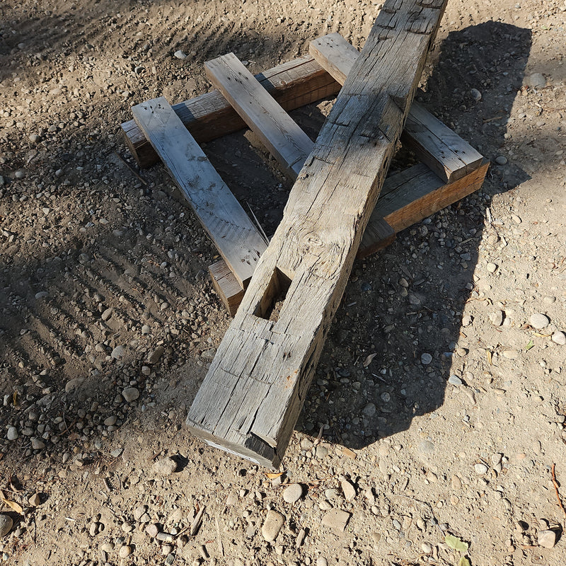 72"L x 7" x 7" old oak hand hewn Wood Beam Mantel (A111)