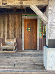 flush plank roughsawn exterior wood door system