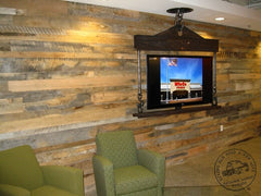 skip sanded reclaimed oak feature wall