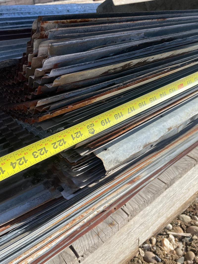 sheets of rusty galvanized corrugated metal