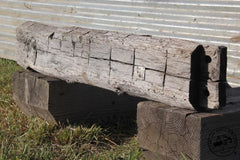 Chiseled Hand Hewn Reclaimed Wood Beam Mantel (A15)