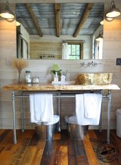 powder bath with Mixed barnwood Hardwoods Blend