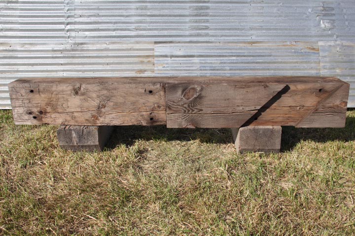 DIY Reclaimed Wood Beam Mantel (C1)