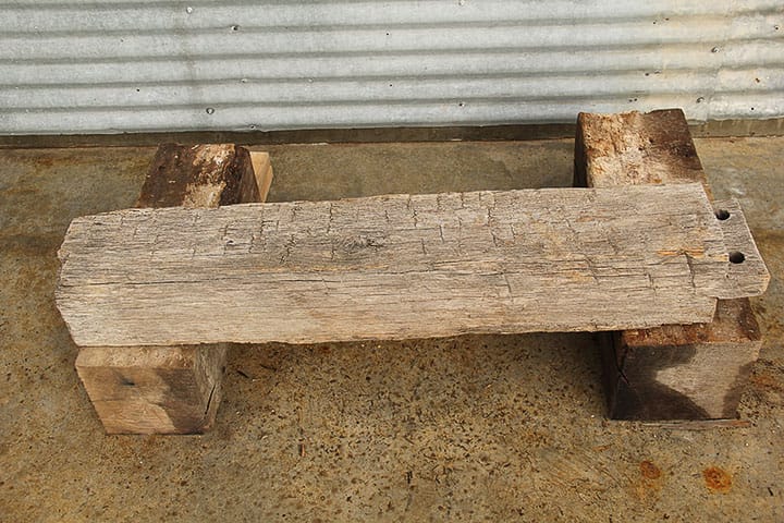 Short Tenon and Hand Hewn Oak Mantel D12