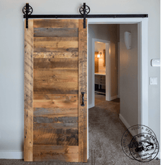 roller wheels barn door track reclaimed wood door slab